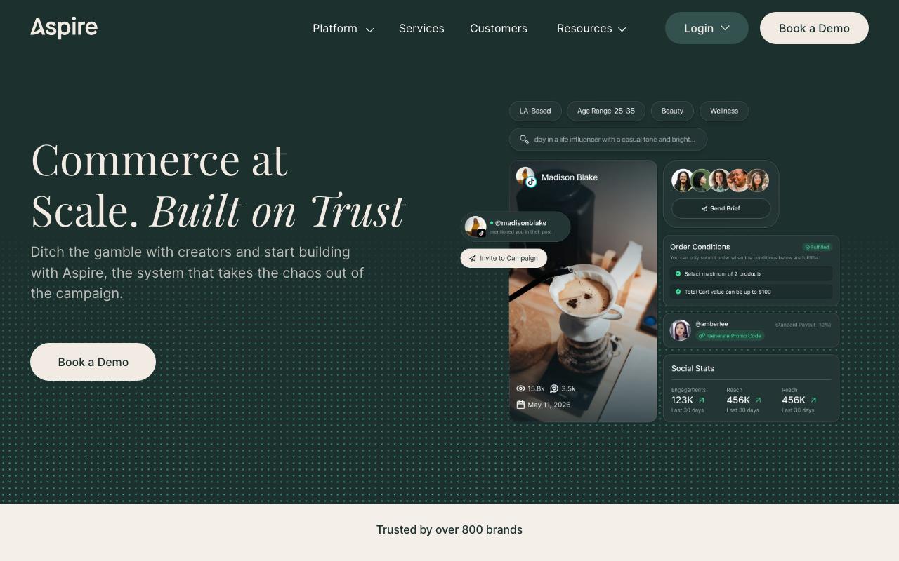 Aspire landing page