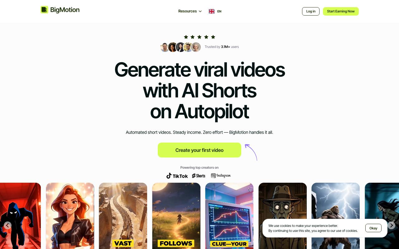 BigMotion landing page