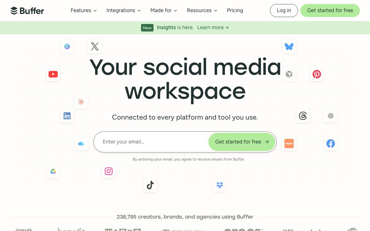 Buffer landing page