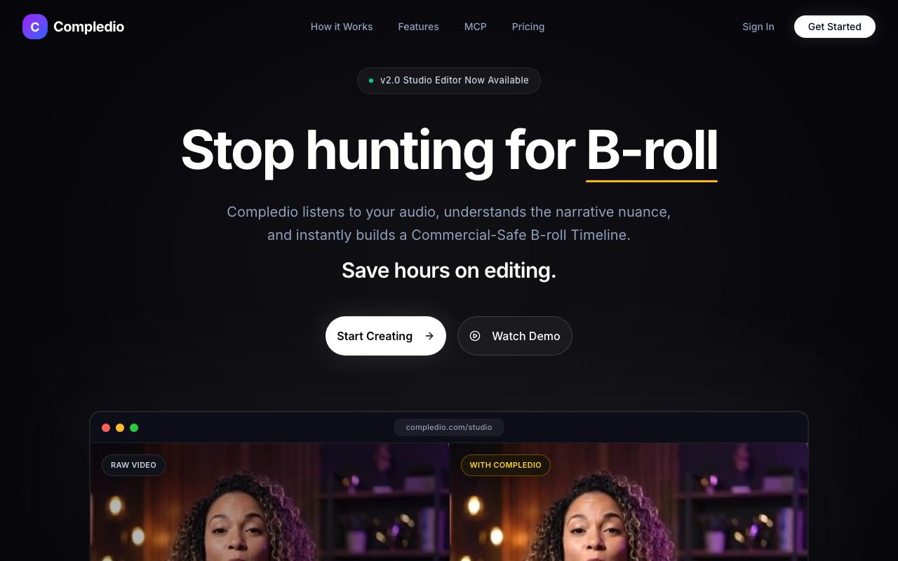 Compledio landing page
