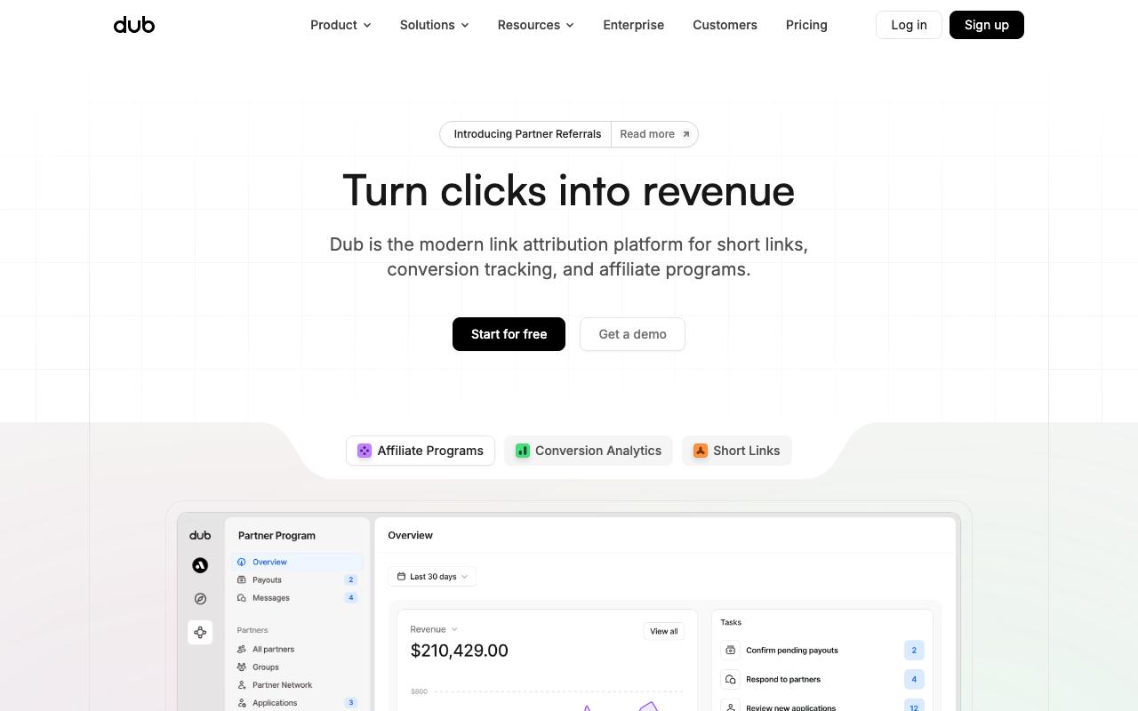Dub landing page