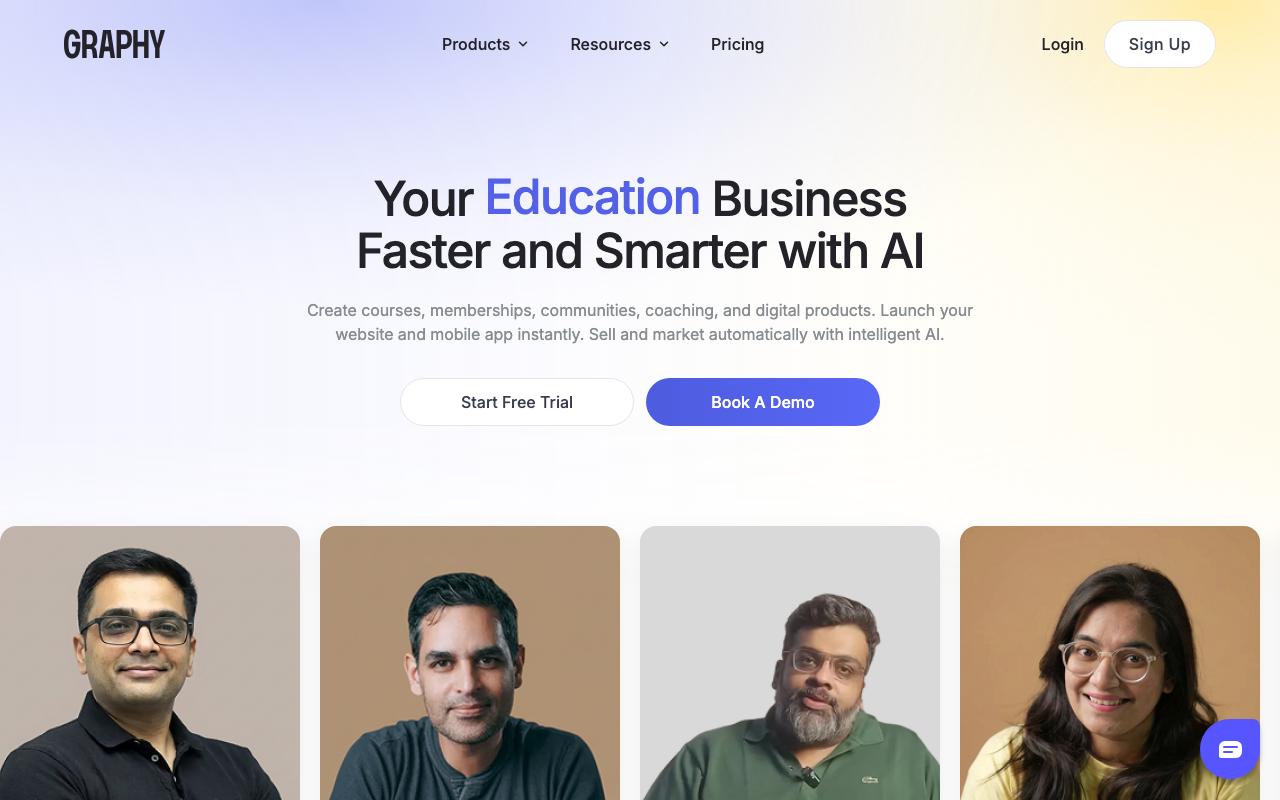 Graphy landing page