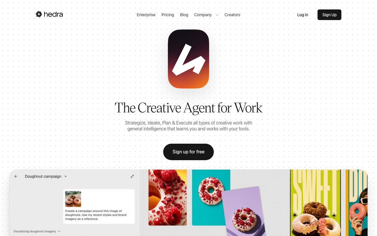 Hedra landing page