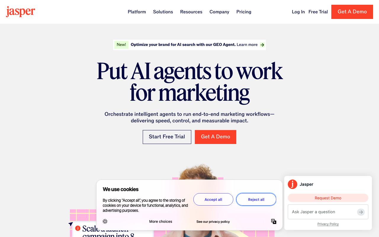 Jasper landing page