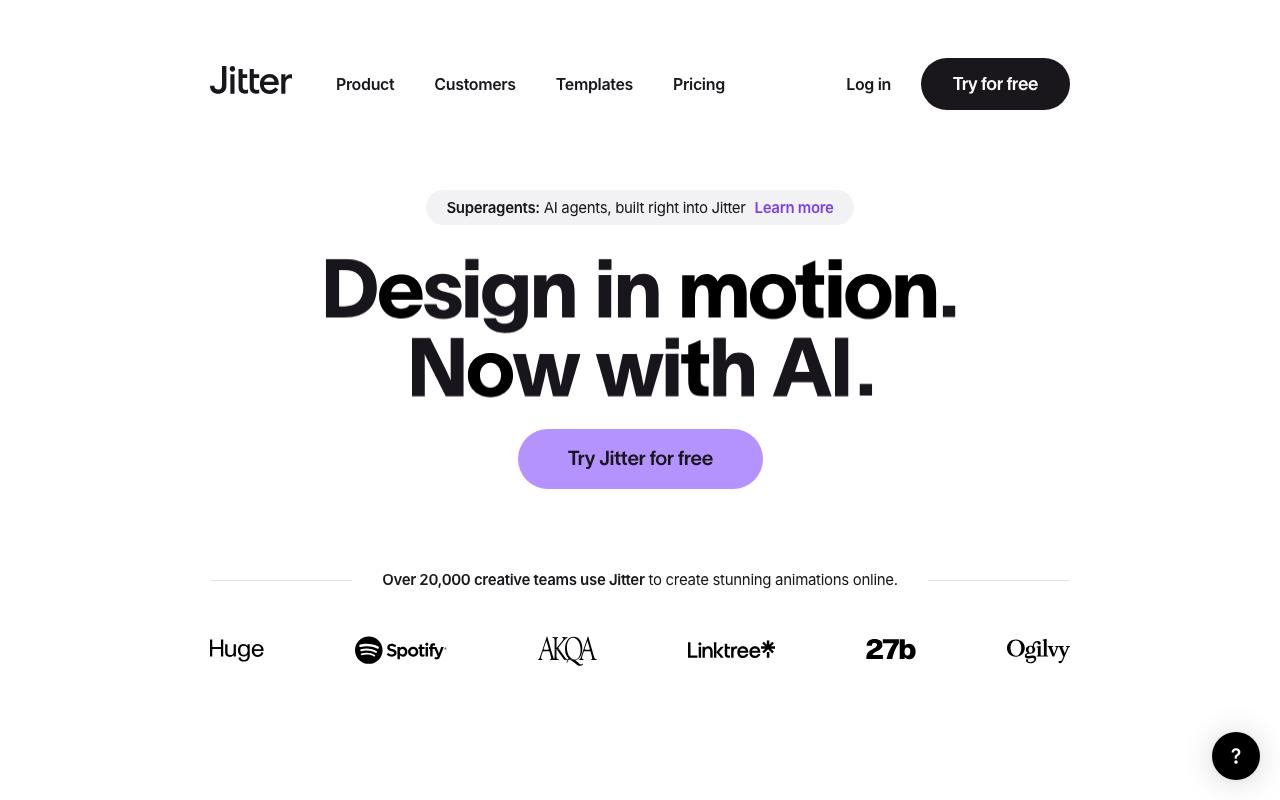 Jitter landing page