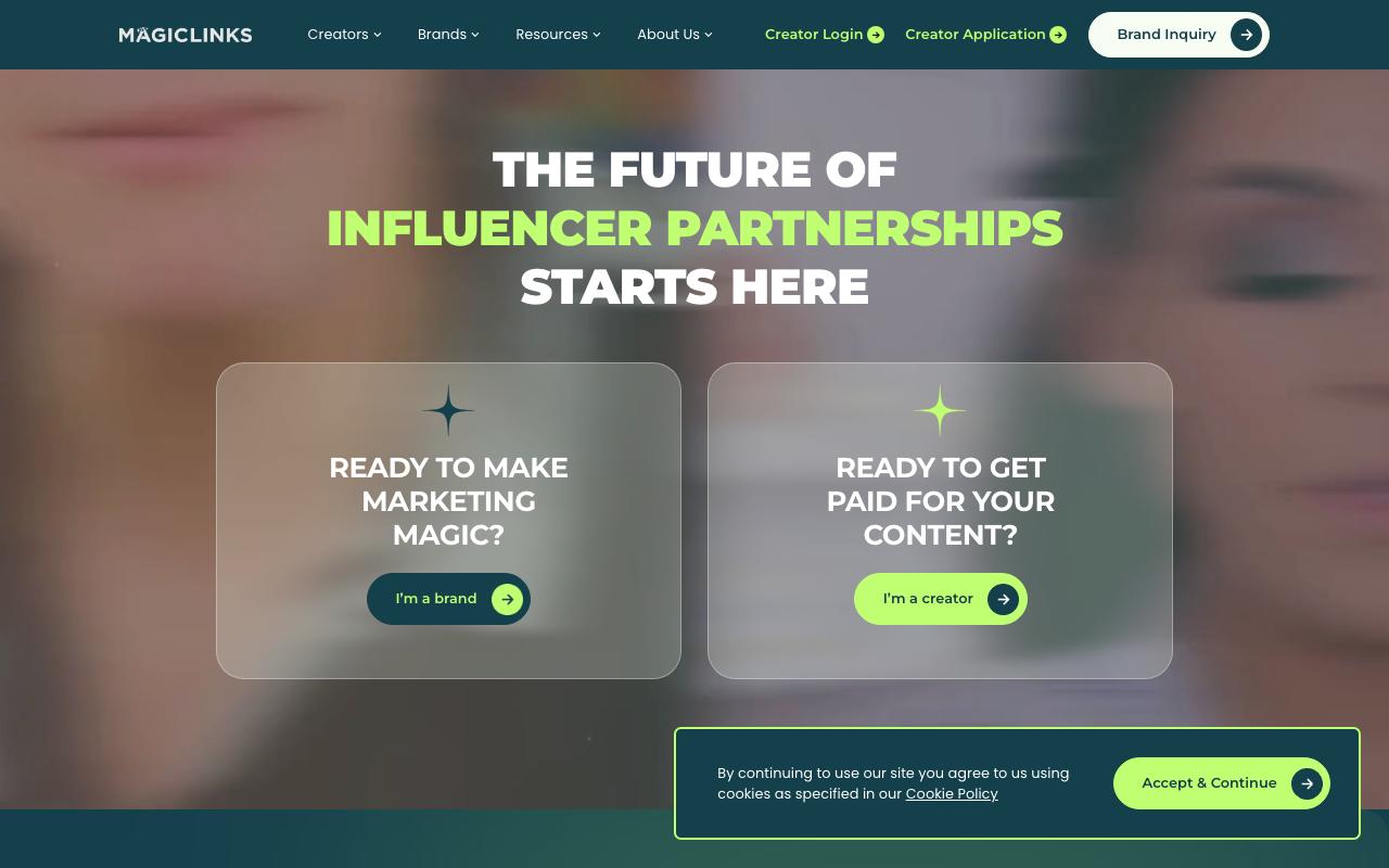MagicLinks landing page
