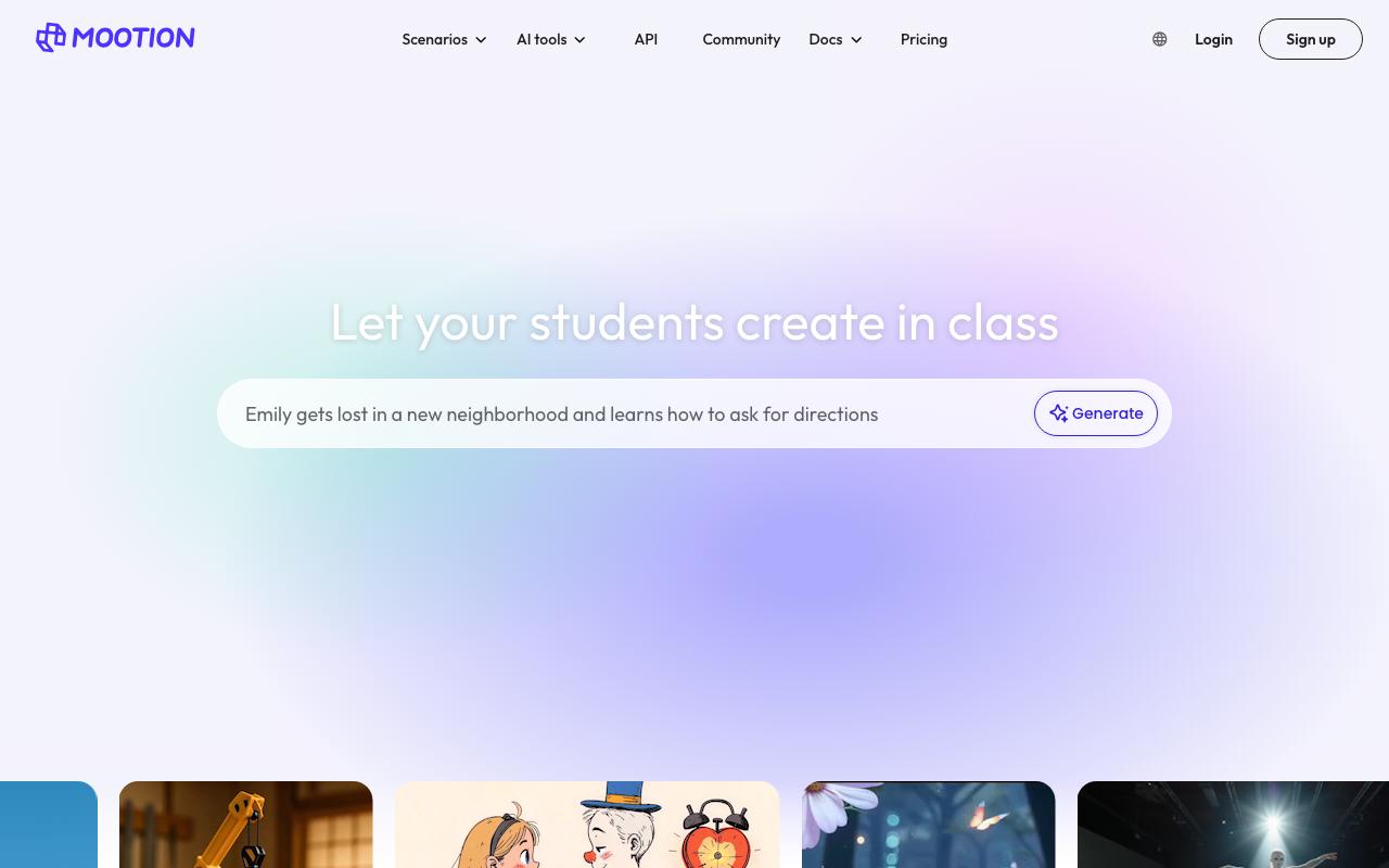 Mootion landing page