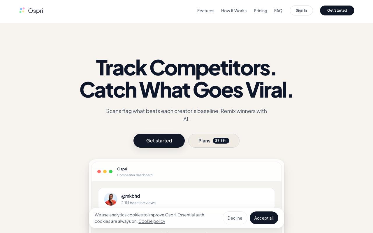 Ospri landing page