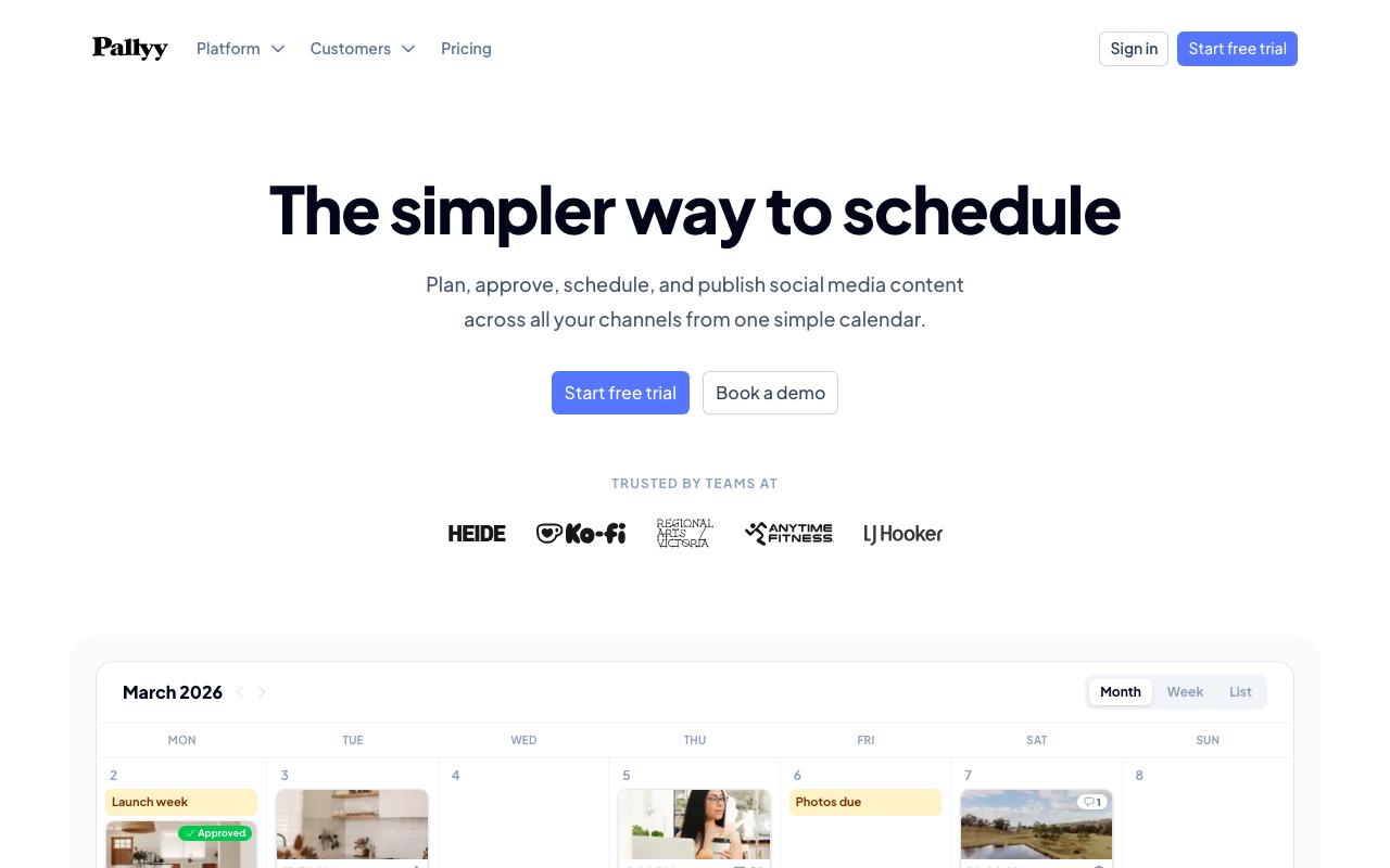 Pallyy landing page