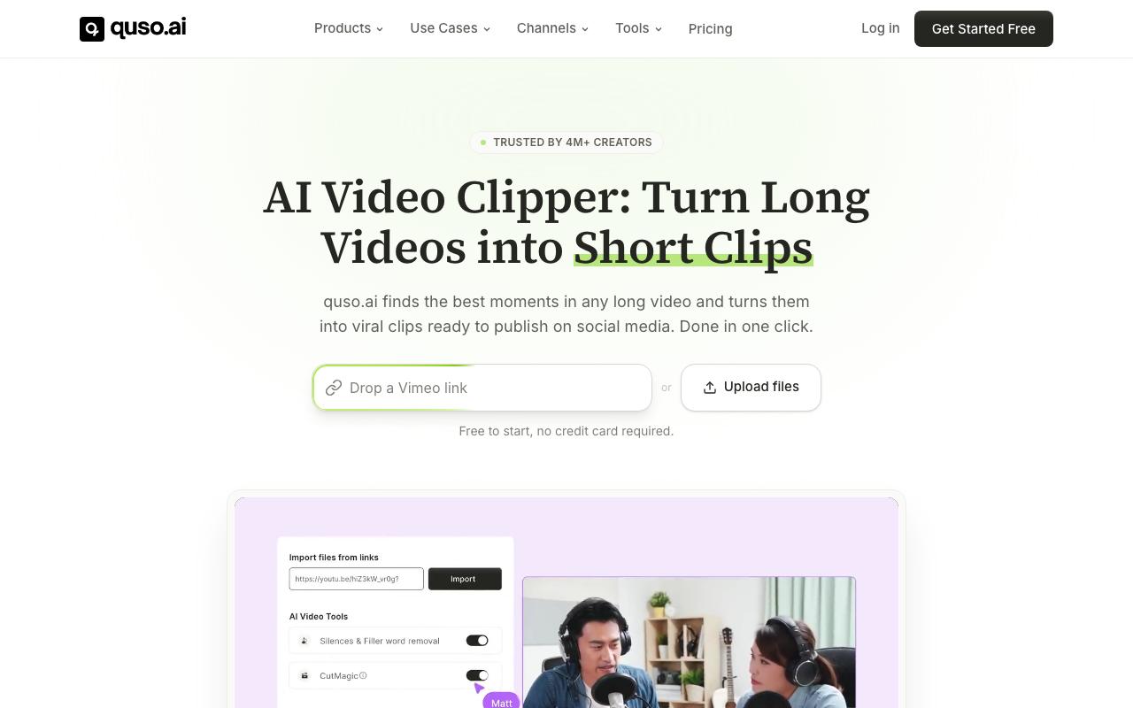 Quso B-Roll Library landing page