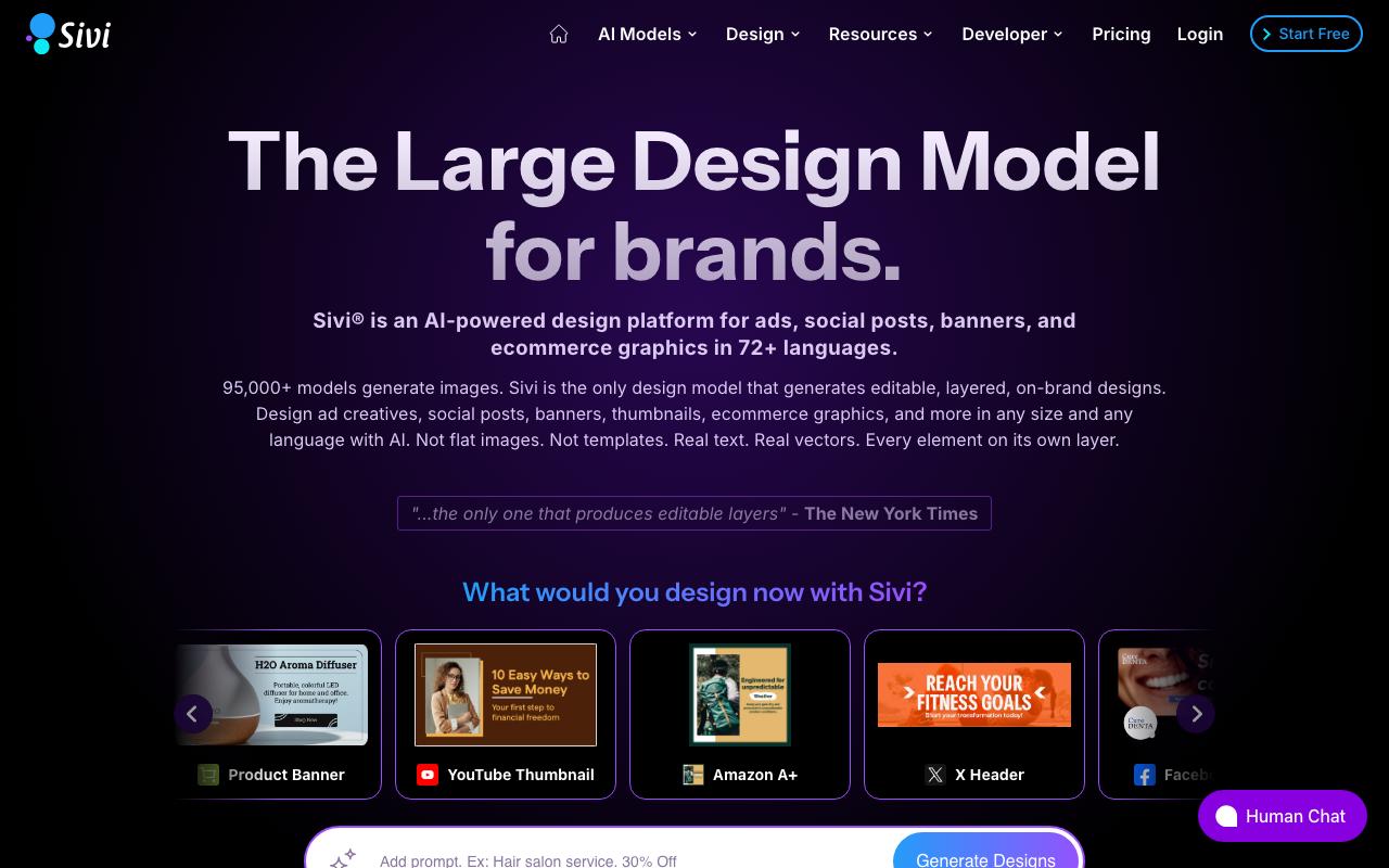 Sivi landing page