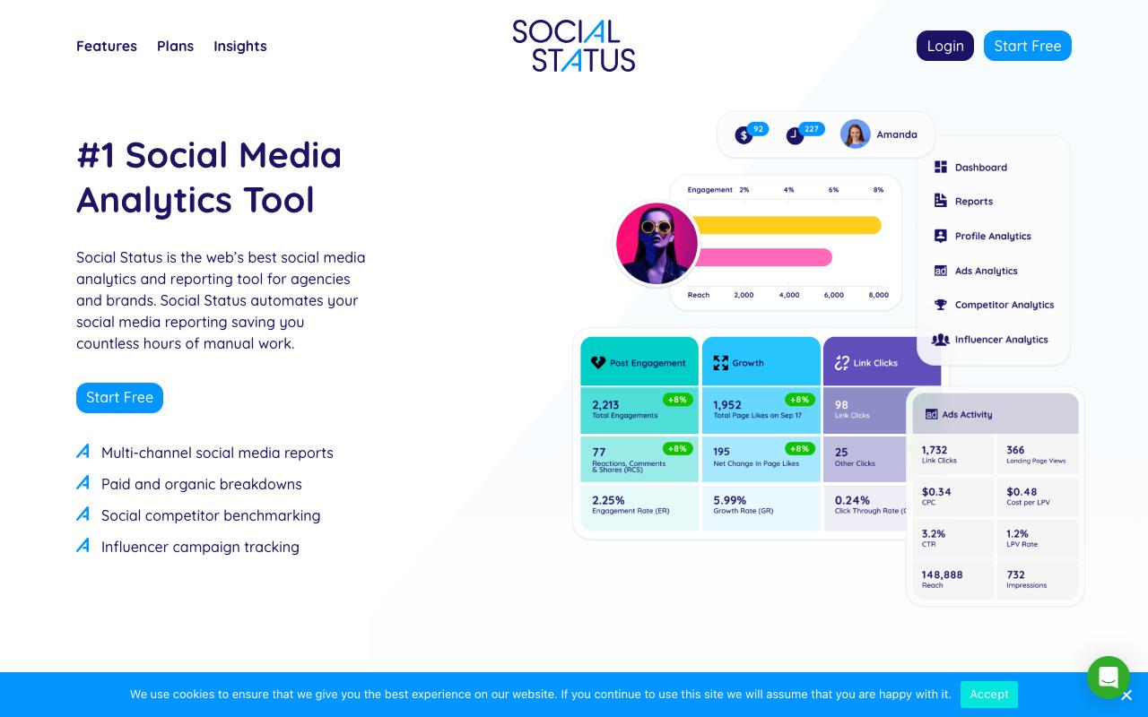 Social Status landing page
