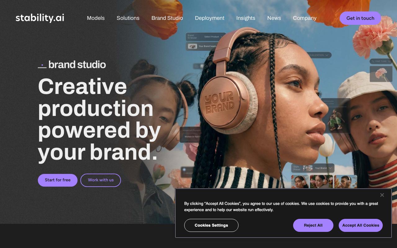 Stable Diffusion landing page