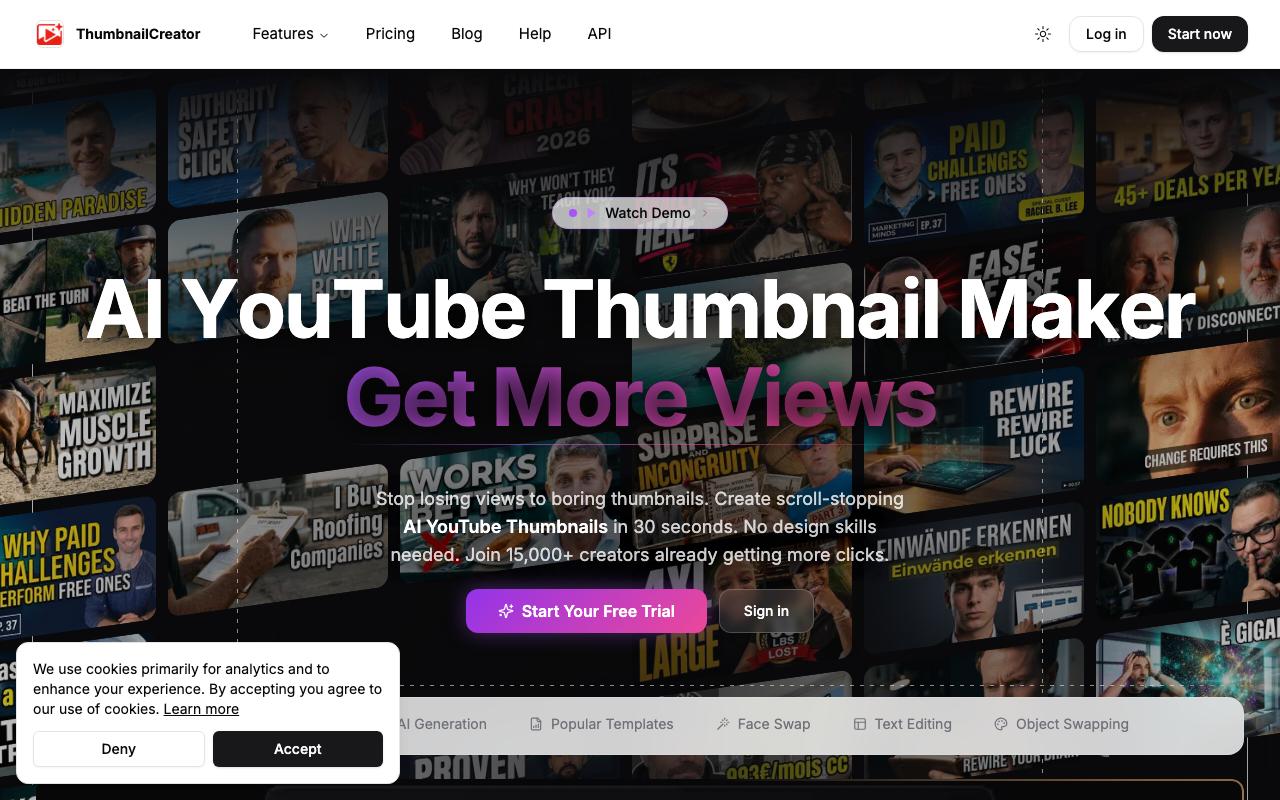 ThumbnailCreator landing page