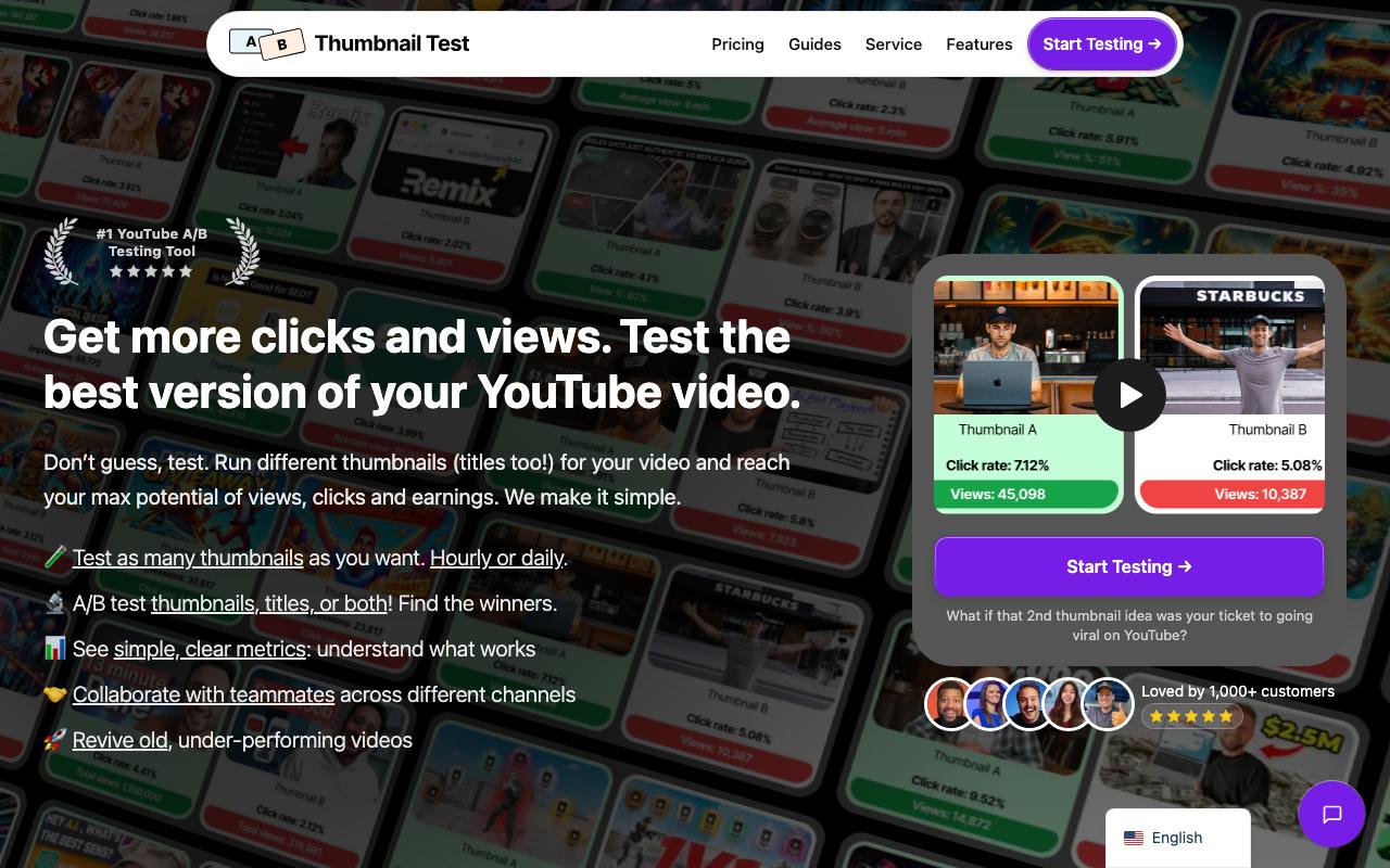 ThumbnailTest landing page