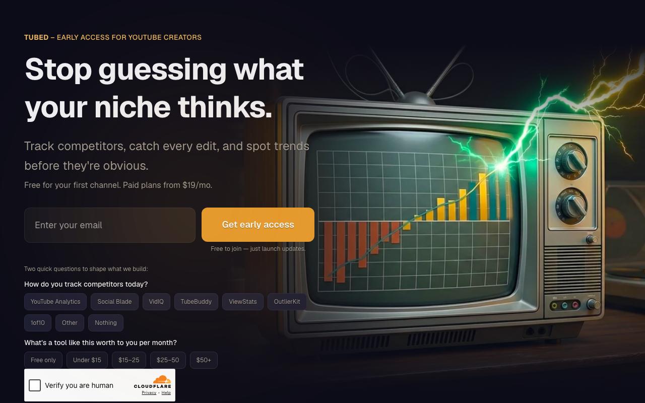 Tubed landing page