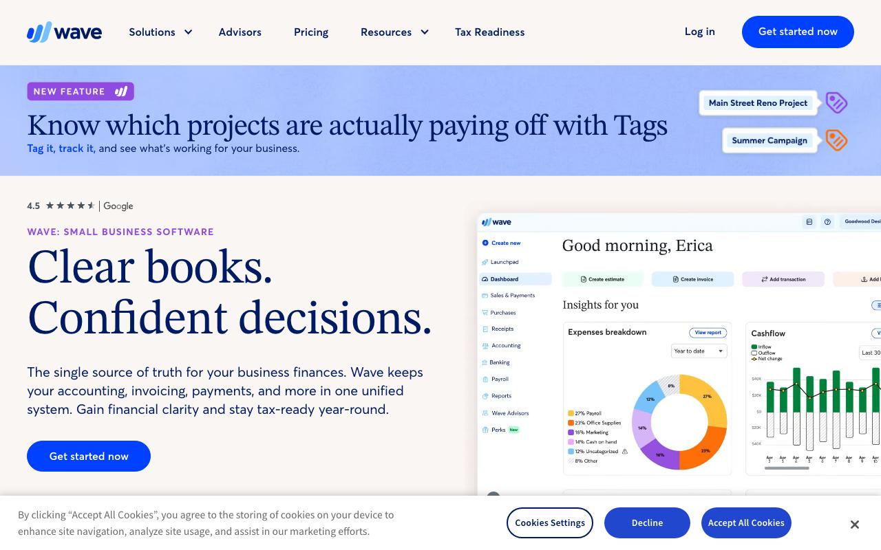 Wave landing page